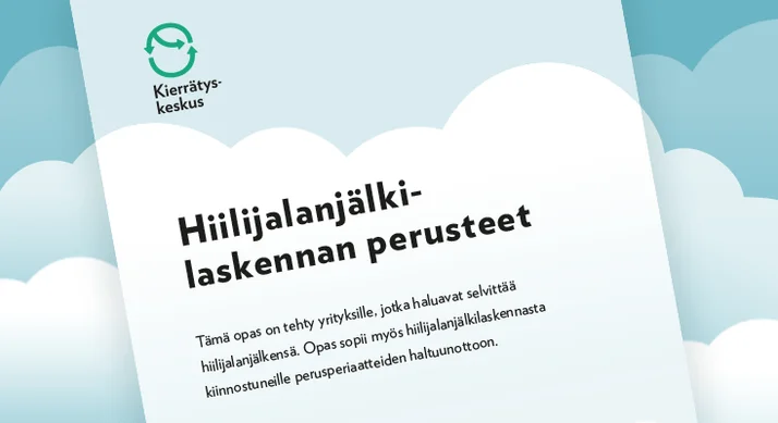 Piirrettyjen pilvien päällä oleva paperi, jossa lukee 