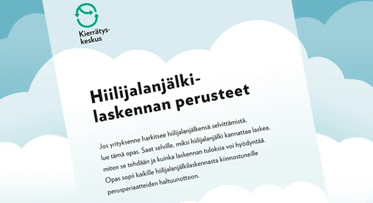 Piirrettyjen pilvien päällä oleva paperiarkki, jossa lukee 